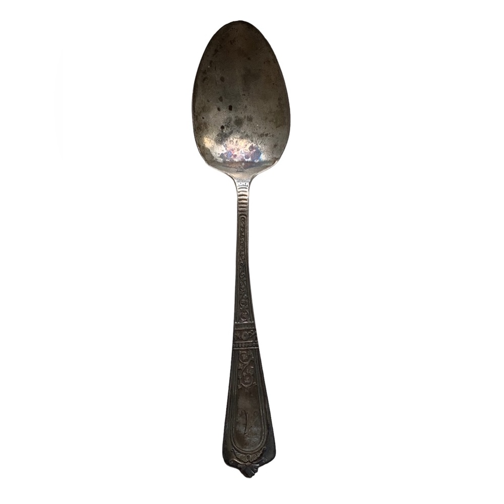 Antique MERMOD JACCARD CO PAI.81 Silver Spoon Silverware Kitchen Serving